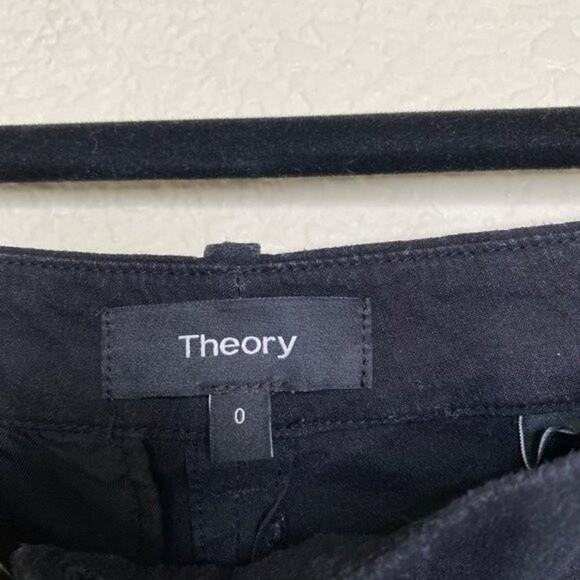 Theory Tailor Eco Crunch Cropped Trousers in Black Size 0 - Picture 4 of 8